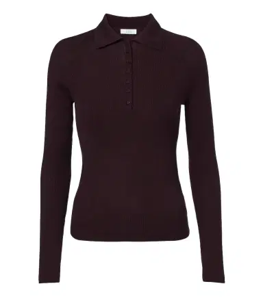 Vince Ribbed-knit wool and silk polo sweater | Thumbnail 1
