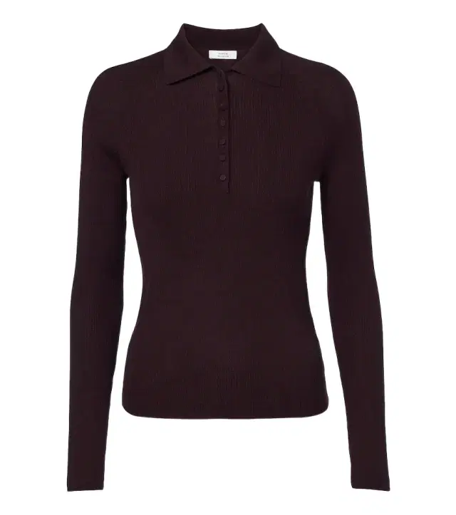 Vince Ribbed-knit wool and silk polo sweater