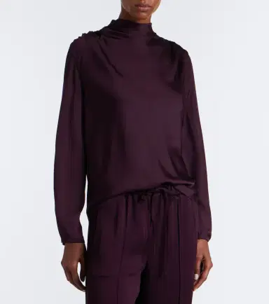 Vince Draped silk-blend top | Thumbnail 5