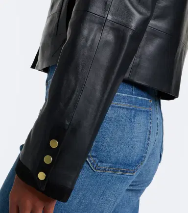 Vince Suede-trimmed leather jacket | Thumbnail 2