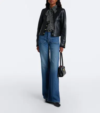 Vince Suede-trimmed leather jacket | Thumbnail 4