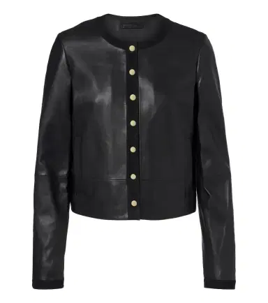 Vince Suede-trimmed leather jacket | Thumbnail 1