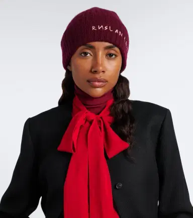 Ruslan Baginskiy Logo ribbed-knit cashmere beanie | Thumbnail 4