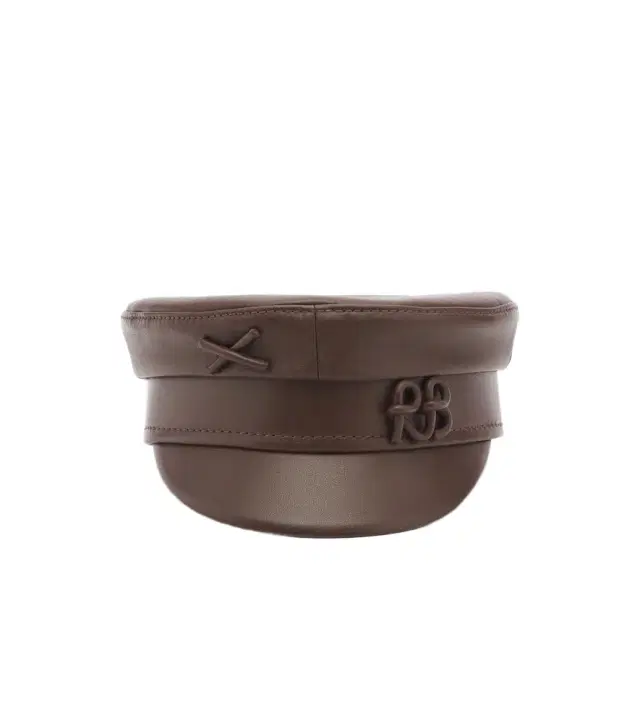 Ruslan Baginskiy Logo leather newsboy cap