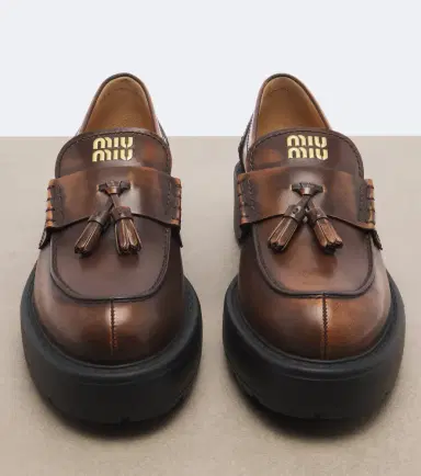 Miu Miu Leather platform loafers | Thumbnail 2