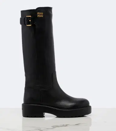 Miu Miu Leather knee-high boots | Thumbnail 2