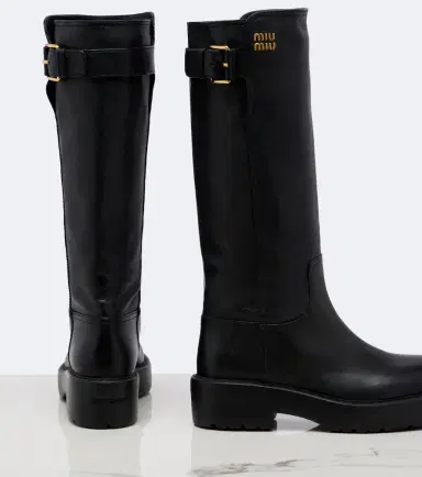 Miu Miu Leather knee-high boots | Thumbnail 3
