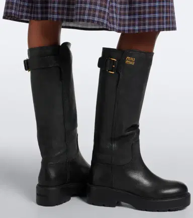 Miu Miu Leather knee-high boots | Thumbnail 6