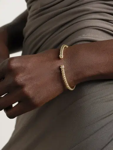 David Yurman Modern Cable 18-karat Gold Diamond Cuff | Thumbnail 2