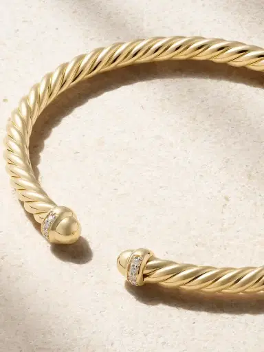 David Yurman Modern Cable 18-karat Gold Diamond Cuff | Thumbnail 3