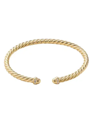 David Yurman Modern Cable 18-karat Gold Diamond Cuff | Thumbnail 1