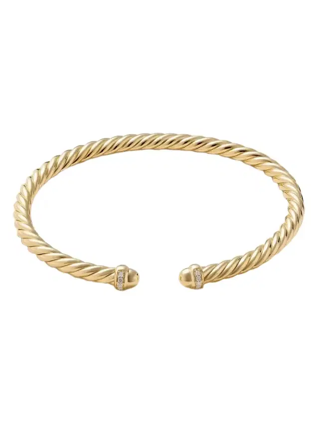 David Yurman Modern Cable 18-karat Gold Diamond Cuff