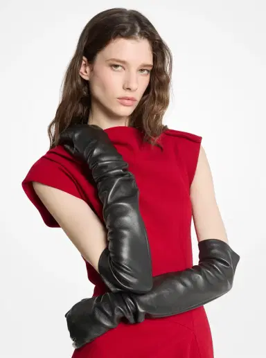 Michael Kors Collection Leather Opera Gloves | Thumbnail 2 Michael Kors Collection Leather Opera Gloves | Thumbnail 2