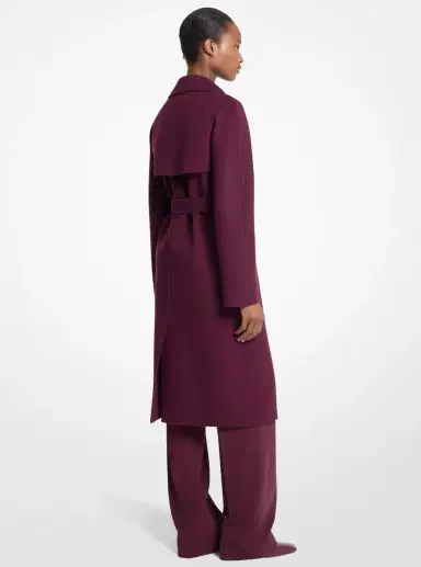 Michael Kors Collection Jennifer Double Faced Wool Trench Coat in Red | Thumbnail 2 Michael Kors Collection Jennifer Double Faced Wool Trench Coat in Red | Thumbnail 2