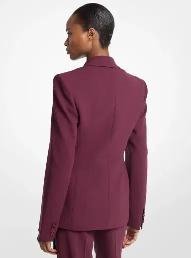 Michael Kors Collection Georgie Stretch Wool Crepe Blazer in Red | Thumbnail 2 Michael Kors Collection Georgie Stretch Wool Crepe Blazer in Red | Thumbnail 2
