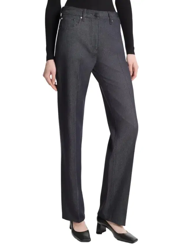 Michael Kors Collection Wool Cotton Twill Stovepipe Trouser Jeans