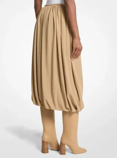 Michael Kors Collection Tissue Wool Crepe Bubble Skirt in Natural | Thumbnail 2