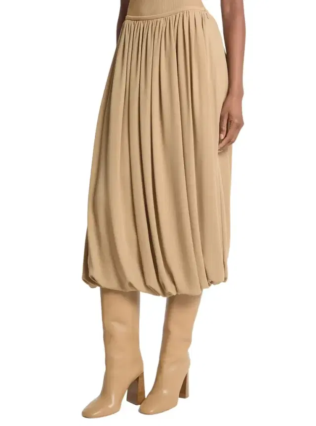Michael Kors Collection Tissue Wool Crepe Bubble Skirt