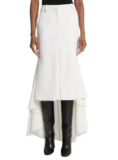 Michael Kors Collection Wool Gabardine High-Low Trouser Skirt in | Thumbnail 1