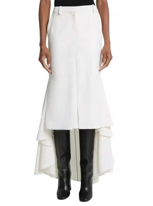 Michael Kors Collection Wool Gabardine High-Low Trouser Skirt