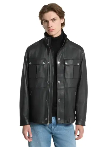 Michael Kors Collection Leather Utility Jacket | Thumbnail 1