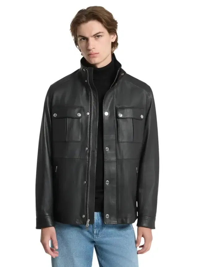 Michael Kors Collection Leather Utility Jacket