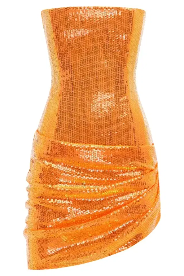 Alex Perry Strapless Sequin Drape Mini Dress