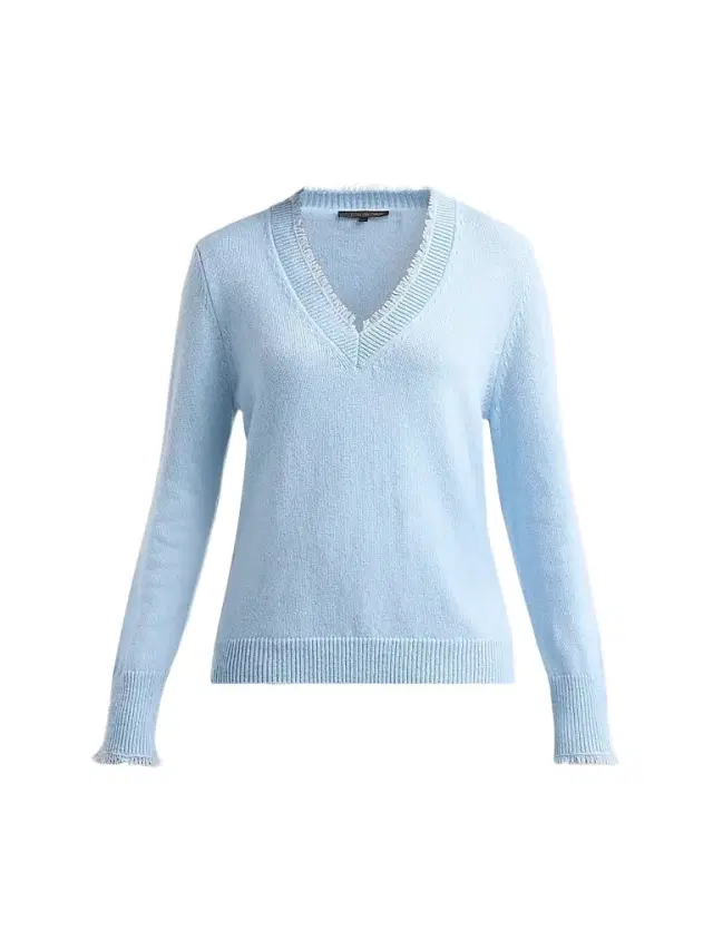 Kobi Halperin Women's Dora Fringe-Trim Merino Wool Sweater - Frost - Size XL