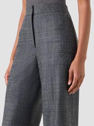 Akris Women's Fior Plaid Stretch-Wool Straight-Leg Pants - Charcoal - Size 8 | Thumbnail 4 Akris Women's Fior Plaid Stretch-Wool Straight-Leg Pants - Charcoal - Size 8 | Thumbnail 4