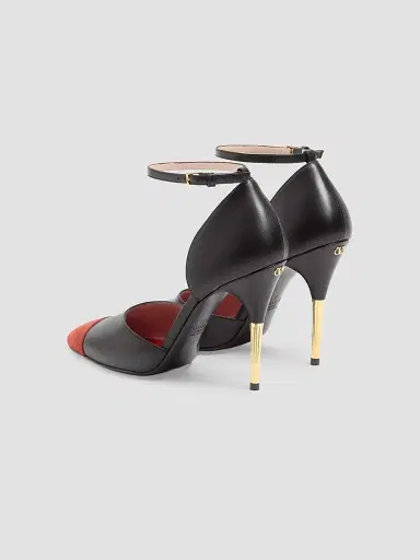 Valentino Garavani Women's D'orsay 105MM Sinead Pumps in Goatskin and Suede - Black Rust - Size 12 | Thumbnail 3