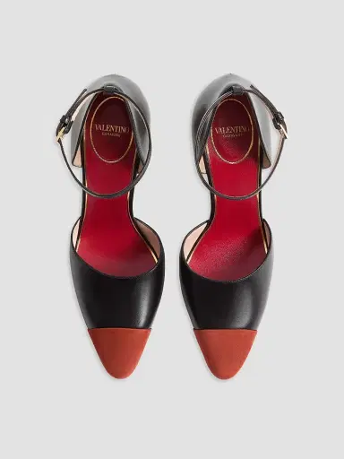 Valentino Garavani Women's D'orsay 105MM Sinead Pumps in Goatskin and Suede - Black Rust - Size 12 | Thumbnail 4