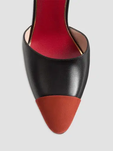 Valentino Garavani Women's D'orsay 105MM Sinead Pumps in Goatskin and Suede - Black Rust - Size 12 | Thumbnail 5