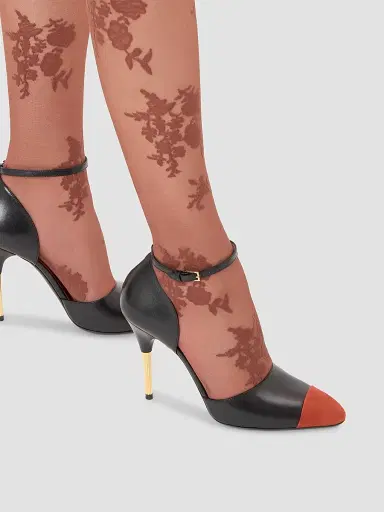 Valentino Garavani Women's D'orsay 105MM Sinead Pumps in Goatskin and Suede - Black Rust - Size 12 | Thumbnail 7