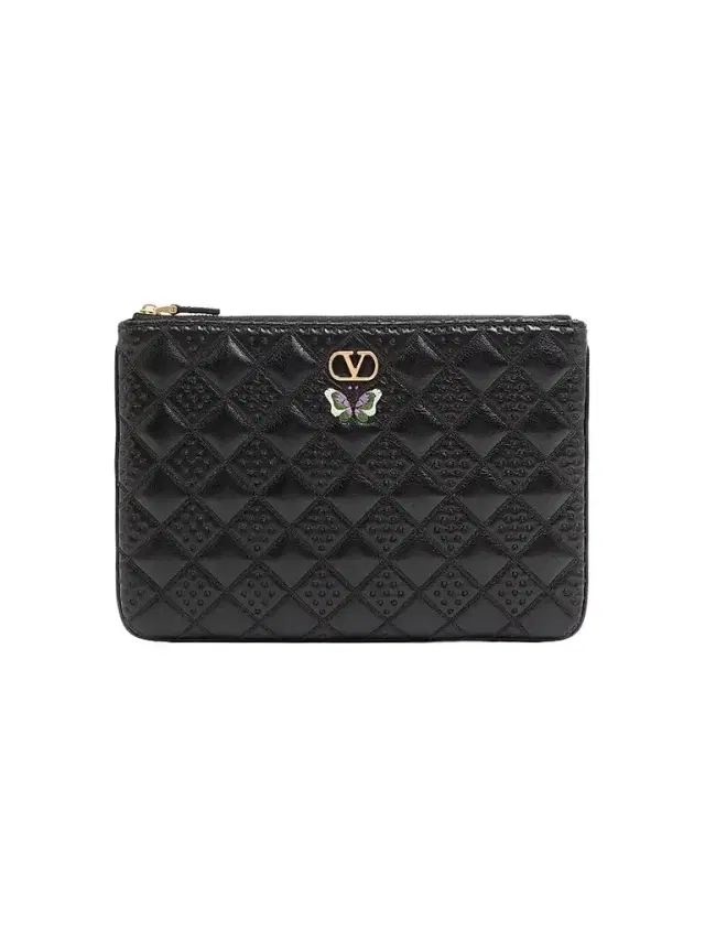 Valentino Garavani Women's Flutterby Clutch in Shiny Nappa Leather - Black