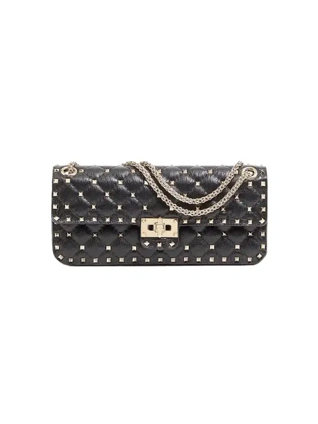 Valentino Garavani Women's Rock Stud Spike Medium Shoulder Bag in Kidskin - Black
