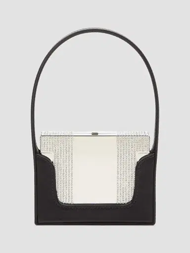 Valentino Garavani Women's Minaumorphe Minaudière Clutch in Metal with Swarovski Crystals - Palladium Black | Thumbnail 2