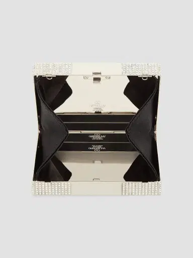 Valentino Garavani Women's Minaumorphe Minaudière Clutch in Metal with Swarovski Crystals - Palladium Black | Thumbnail 5