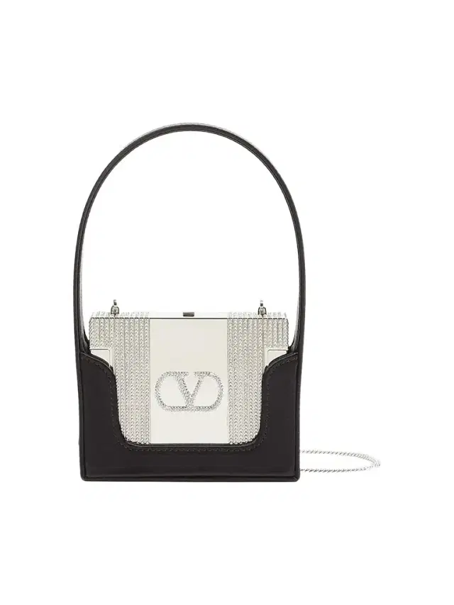 Valentino Garavani Women's Minaumorphe Minaudière Clutch in Metal with Swarovski Crystals - Palladium Black