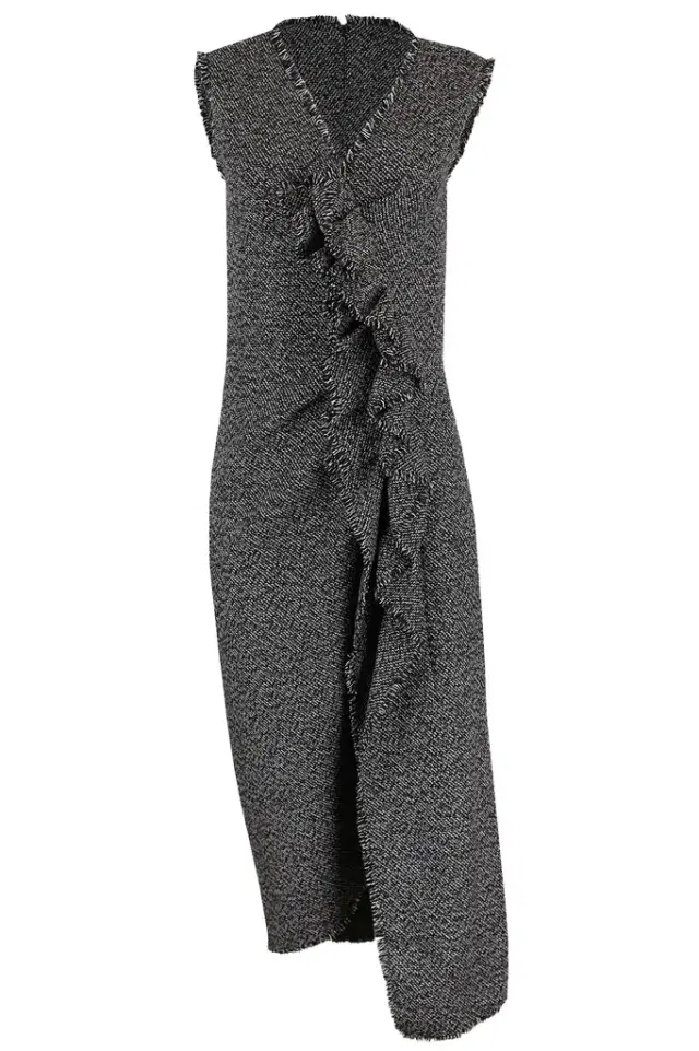 Michael Kors Collection Frayed Ruched Sheath Dress