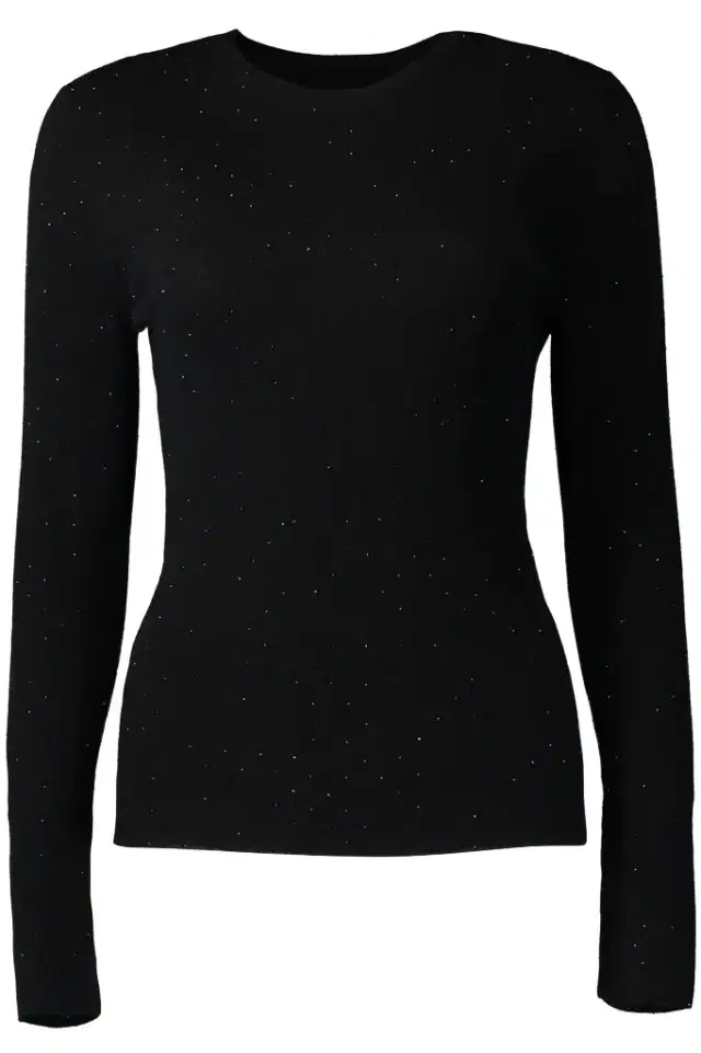 Michael Kors Collection Long Sleeve Crystal Embellished Pullover