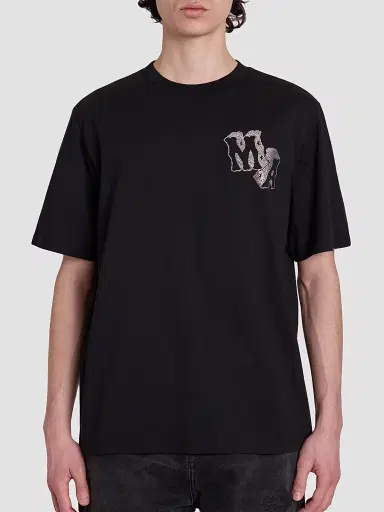 AMIRI Men's Crystal-Embellished Logo Cotton T-Shirt - Black - Size Large | Thumbnail 5