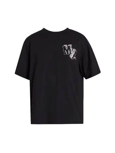AMIRI Men's Crystal-Embellished Logo Cotton T-Shirt - Black - Size Large | Thumbnail 1