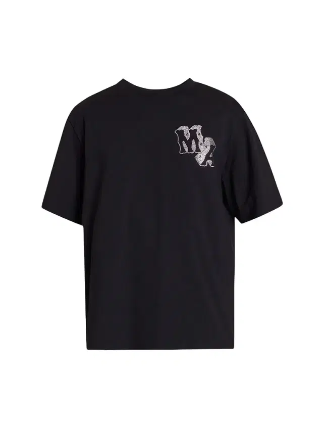 AMIRI Men's Crystal-Embellished Logo Cotton T-Shirt - Black - Size Large