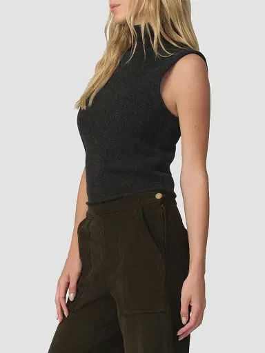Joe's Jeans Women's The Stevie Sleeveless Rolled Neck Sweater - Charcoal - Size XS | Thumbnail 5 Joe's Jeans Women's The Stevie Sleeveless Rolled Neck Sweater - Charcoal - Size XS | Thumbnail 5