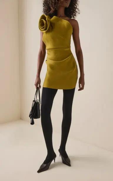 Magda Butrym Rosette-Detailed Silk Mini Dress | Thumbnail 3 Magda Butrym Rosette-Detailed Silk Mini Dress | Thumbnail 3