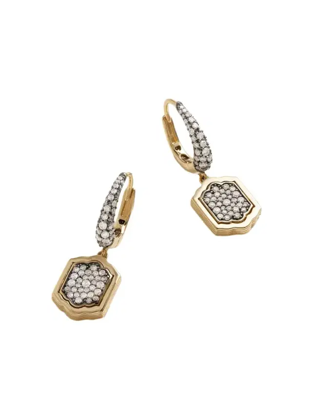 Lucy Delius Athena's Mirror rhodium-plated 14-karat recycled gold diamond earrings - gold - One Size