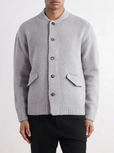 Slowear Wool and Cashmere-Blend Knitted Bomber Jacket | Thumbnail 3 Slowear Wool and Cashmere-Blend Knitted Bomber Jacket | Thumbnail 3