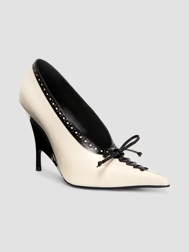 Alexander McQueen Women's Koko 110MM Leather Wedge Pumps - Deep Ivory - Size 9 | Thumbnail 3