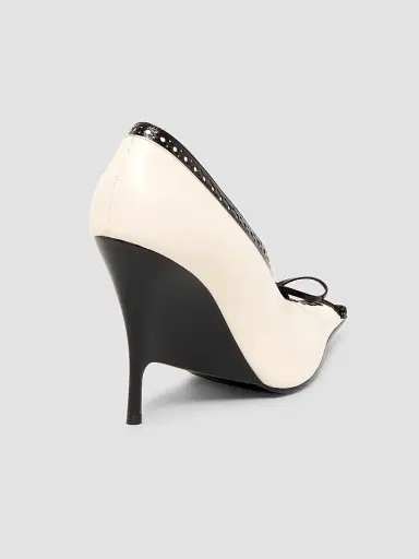 Alexander McQueen Women's Koko 110MM Leather Wedge Pumps - Deep Ivory - Size 9 | Thumbnail 4