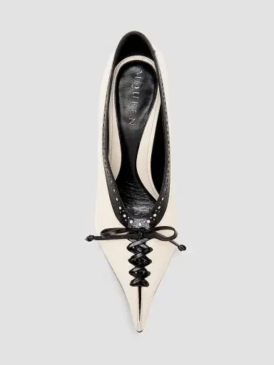 Alexander McQueen Women's Koko 110MM Leather Wedge Pumps - Deep Ivory - Size 9 | Thumbnail 5